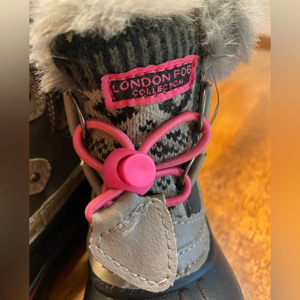 London fog collection  toddler size 5‎  Stylish Winter snow Boots with Fur Trim